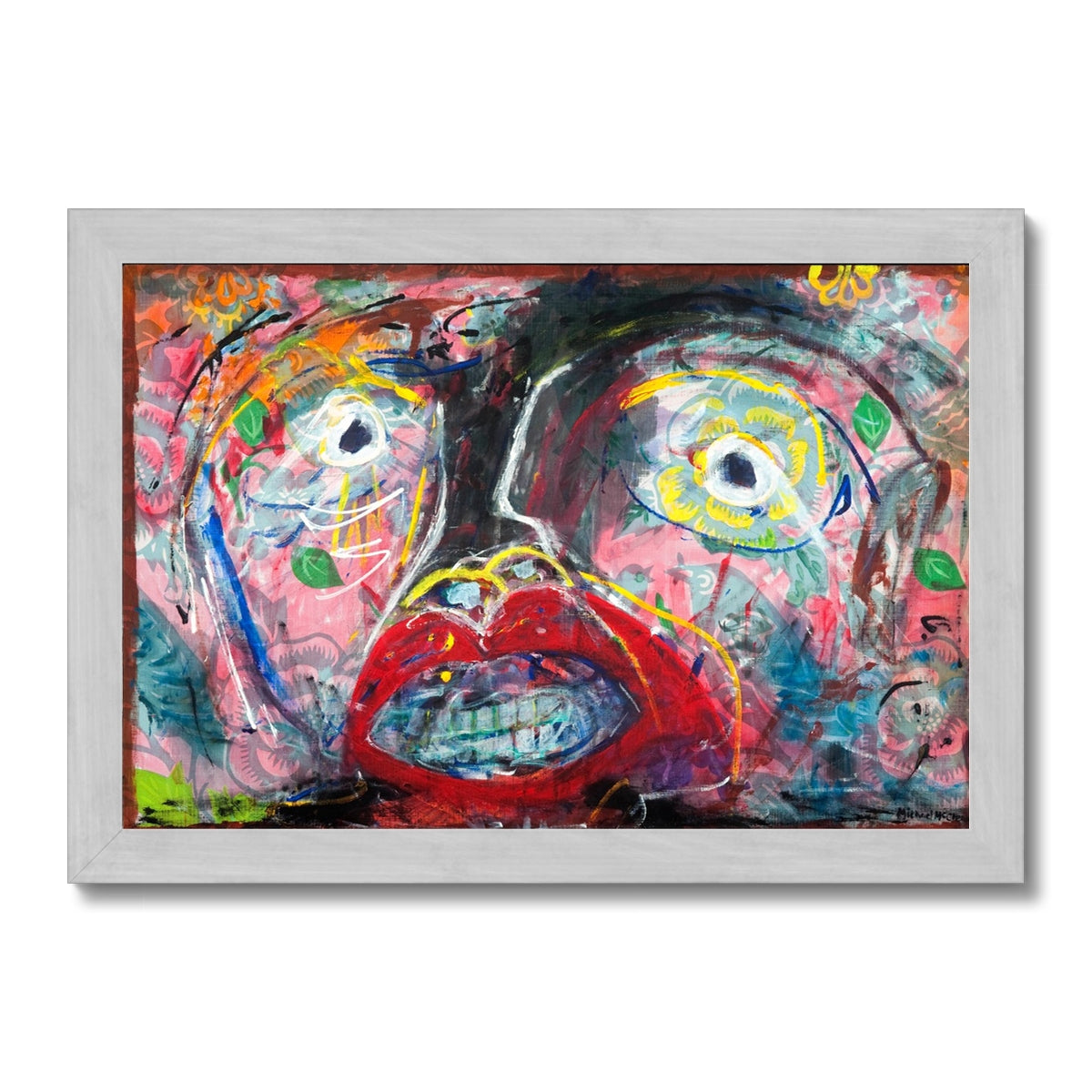 Flowers and Birds Antique Framed Print