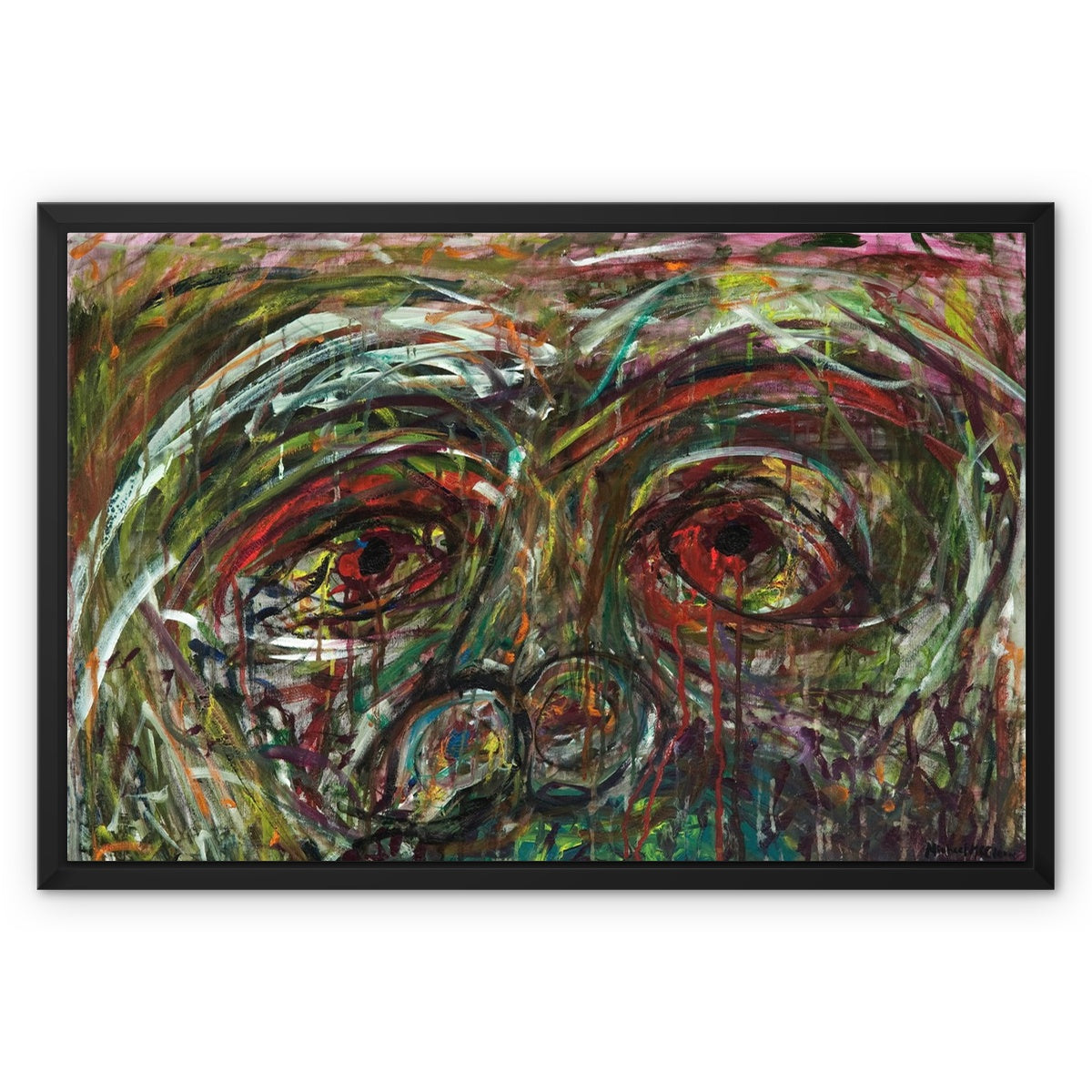 Bleeding Tears Framed Canvas